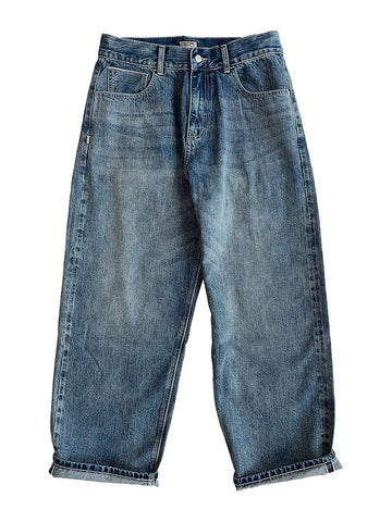 15oz Selvedge Denim Washed Jeans - Blue